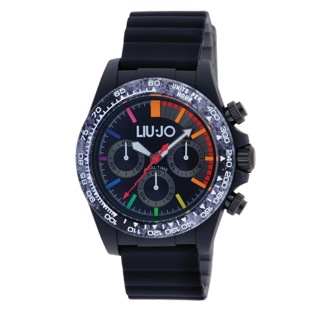 Orologio Uomo Ragazzo Liu Jo Acciaio Nero Gomma Nero TLJ2638